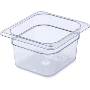 Camwear 1/6 Size Clear Polycarbonate Food Pan - 4" Deep