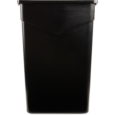 92 Qt. / 23 Gallon Slim Jim Black Rectangular Trash Can