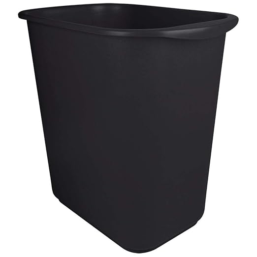 13 Qt. / 3.25 Gallon Black Rectangular Wastebasket / Trash Can