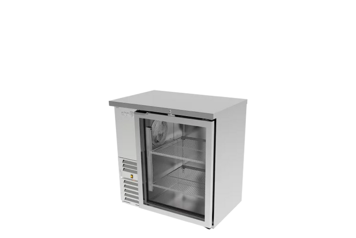 REFRIGERADOR DE CONTRA BARRA EN A.I. 1 PUERTA DE CRISTAL CERRADURAS EN PUERTA LUZ INT. SLIM LINE ABBC-24-36-SG HC