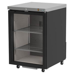 REFRIGERADOR DE CONTRA BARRA EN VINYL NEGRO 1 PUERTA DE CRISTAL CERRADURA EN PUERTA + LUZ INT. ABBC-23G HC