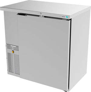 REFRIGERADOR DE CONTRA BARRA EN A.I. 1 PUERTA SOLIDA CERRADURA EN PUERTA + LUZ INT. SLIM LINE. ABBC-24-36-S HC