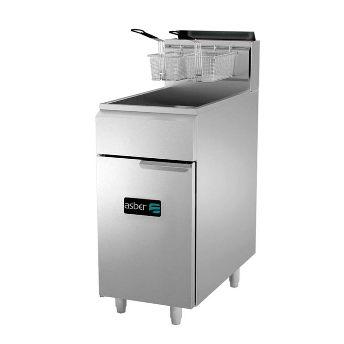 FREIDORA A GAS 1 TINA - 3 QUEMADORES 40/50 LBS. DE CAPACIDAD FULL INOX. RESTAURANT LINE PRECIO ACTUALMENTE EN PROMOCION. AEF-4050-S-E